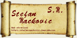 Stefan Mačković vizit kartica